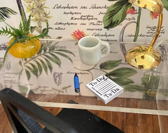 1:12 Dollhouse Memo Pad, Mini To-Do Pad, Miniature Notebook, Miniature Stationary, Dollhouse Office Study, Miniature Desk Accessory