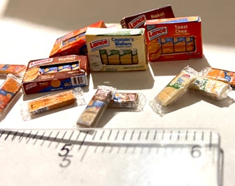 1:12 Dollhouse Miniature Snack Crackers, Fake Food Groceries