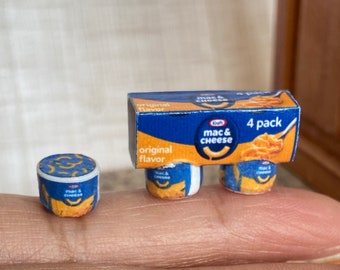 1:12 Dollhouse Macaroni n Cheese Cup, Miniature Food in 1/12th Scale, Dollhouse Kitchen Miniature Groceries, Dollhouse Pantry Food Replica