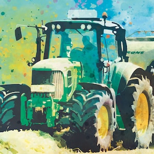 Papier peint tracteur avec nom papier peint personnalisé pour chambre d'enfant image 3