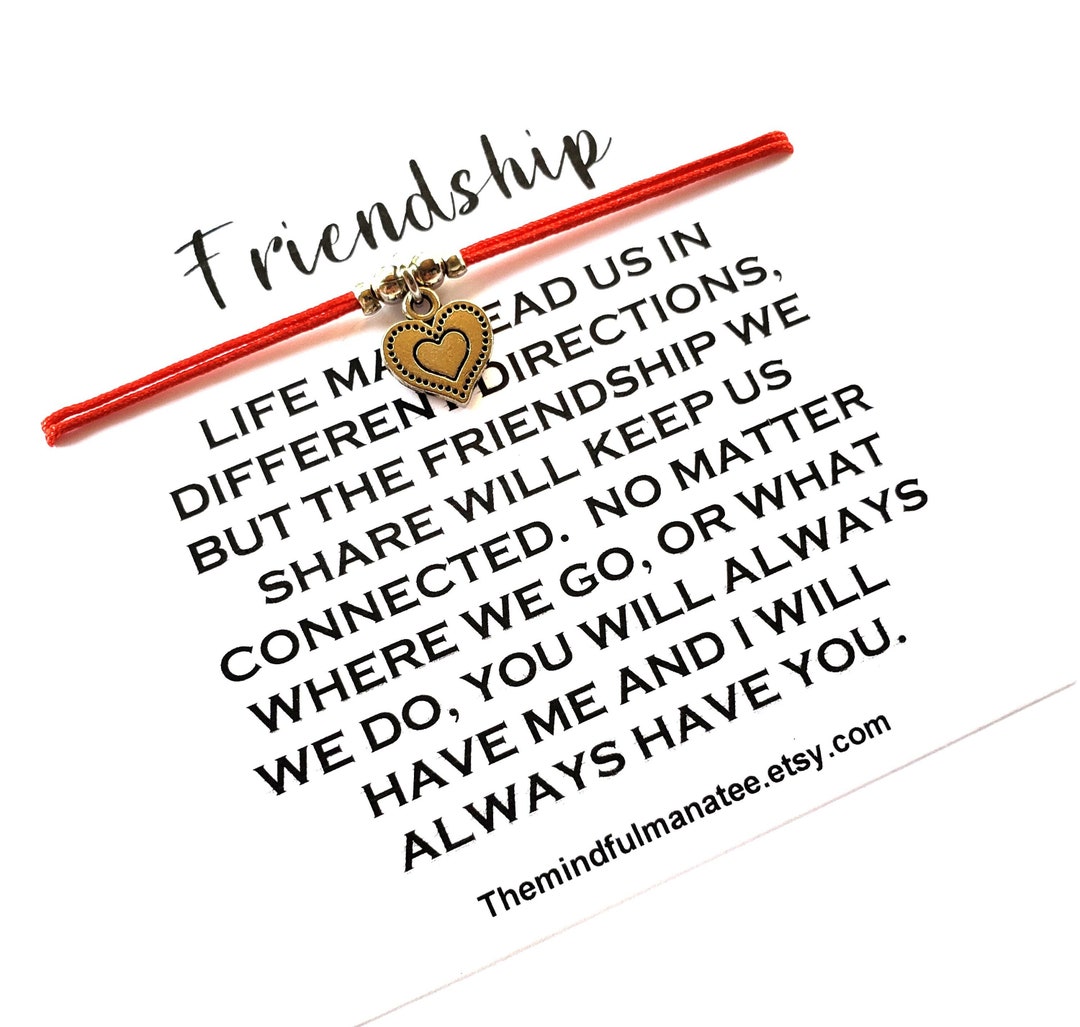 Friendship Gift, Best Friend Bracelet, Friendship Card, Gift for Her