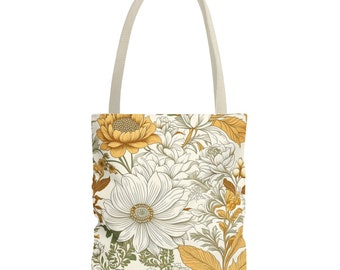 Wildflower Wonder: Floral Tote Bag - Perfect Friendship Gift & Grocery Companion! Botanical Beauty for Every Day!