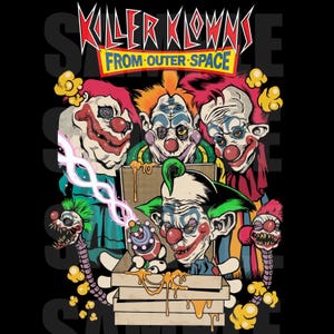 Killer Klowns comic style digital png. 3 files in this set