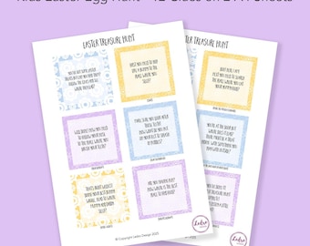 Indizi per la caccia alle uova di Pasqua per bambini – Gioco del tesoro stampabile (download digitale)