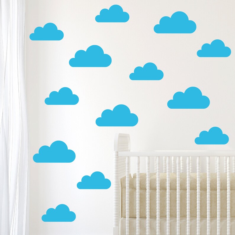 Set of Clouds Wall Decal Cloud Wall Stickers for a Nursery Etsy