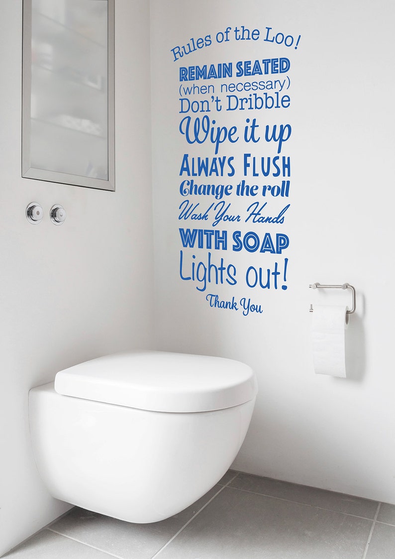 Rules of the Loo Decal Toilet Rules Sticker Lavatory Bathroom | Etsy