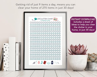 30-Day Declutter Challenge Chart – Home Organization (Digital Download)