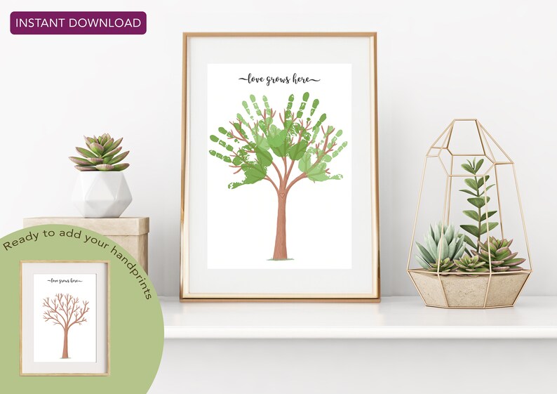 Handprint Tree Printable - Love Grows Here Family Tree Print - Instant ...