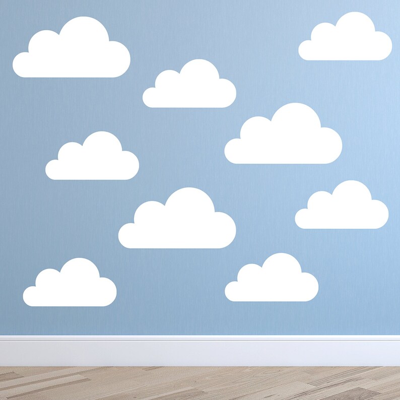 Set of Large Clouds Wall Decal Nursery Wall Decal Childs Etsy