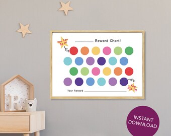 Tabella delle ricompense arcobaleno per bambini e neonati (download immediato)