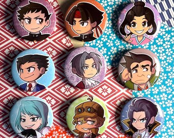 Ace Attorney Pin Button Badges