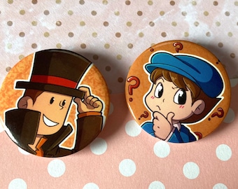 Professor Layton Disco Elysium Pin Button Badges