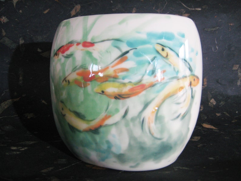 Unique Goldfish Vase in Porcelain Etsy Australia