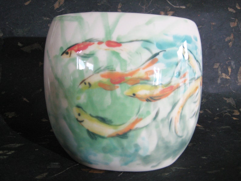 Unique Goldfish Vase in Porcelain Etsy