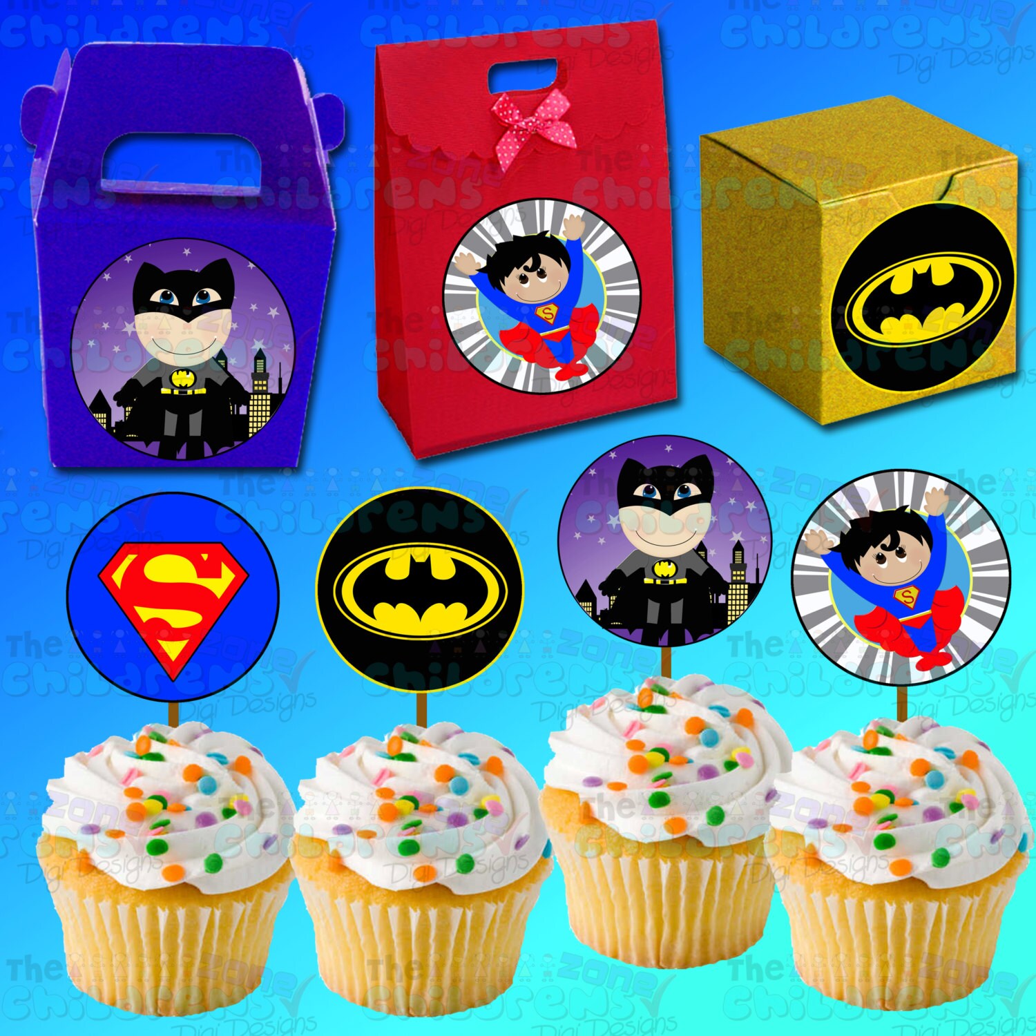 printable superhero cupcake toppers superhero etsy new zealand