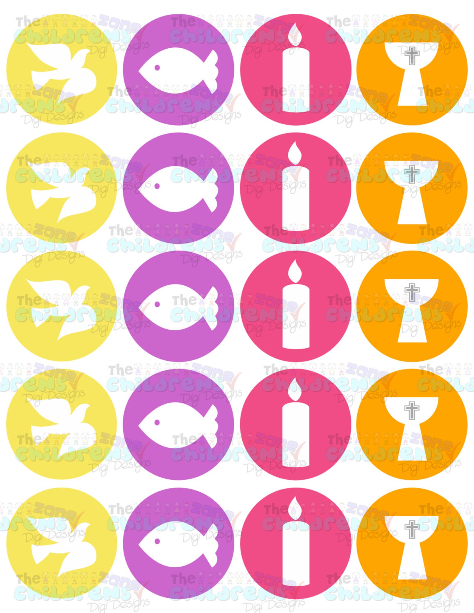 Printable Religious Cupcake Toppers-religious Stickers - Etsy