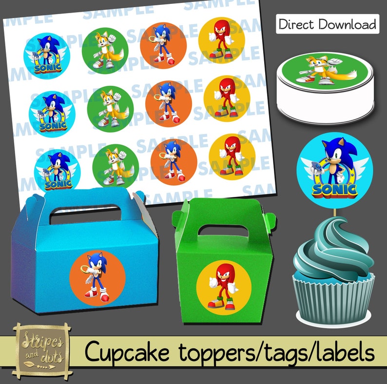 Sonic Cupcake Toppers Printable