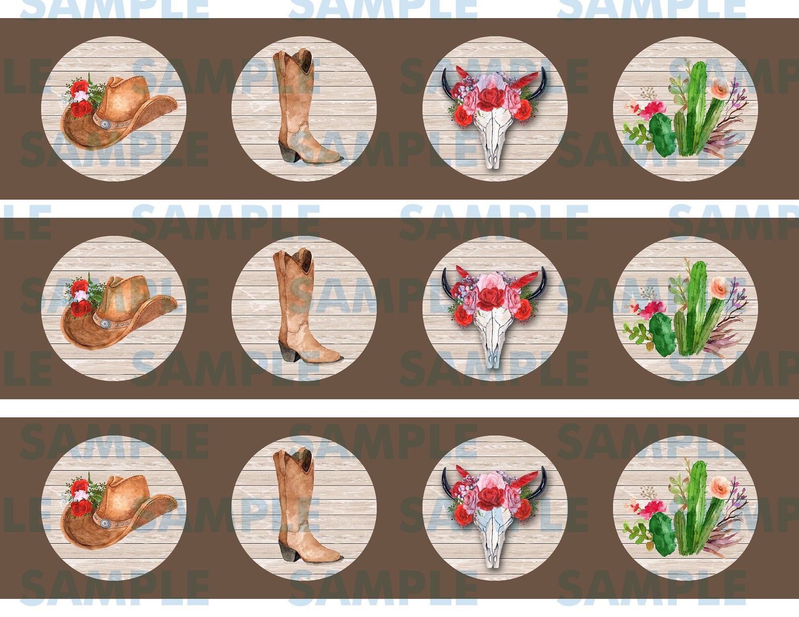 Western Cupcake Topperswestern Stickerswestern - Etsy