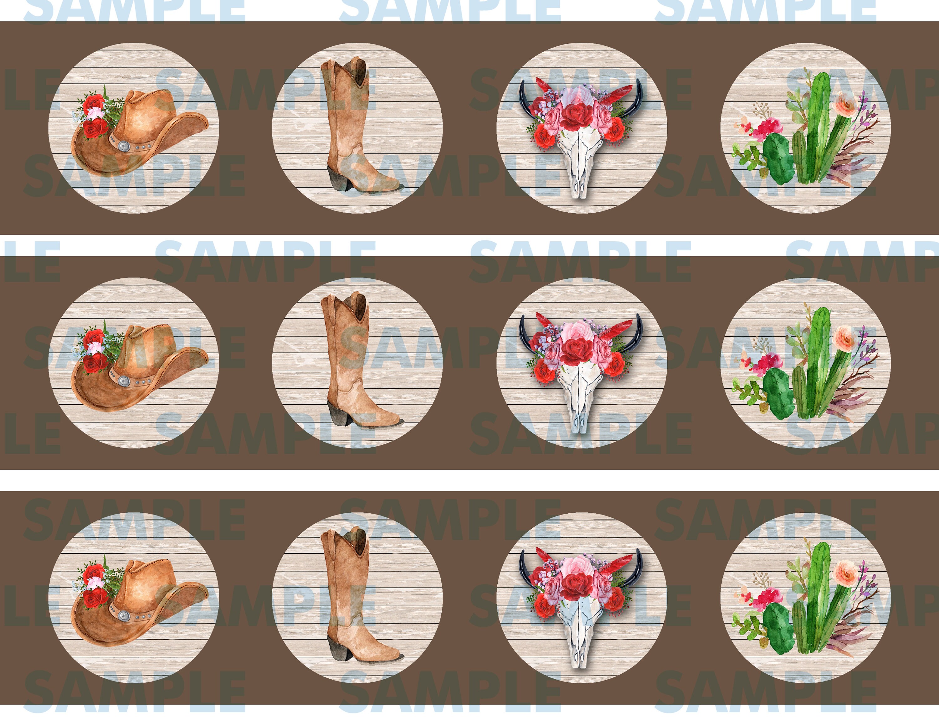 Western Cupcake ToppersWestern StickersWestern | Etsy