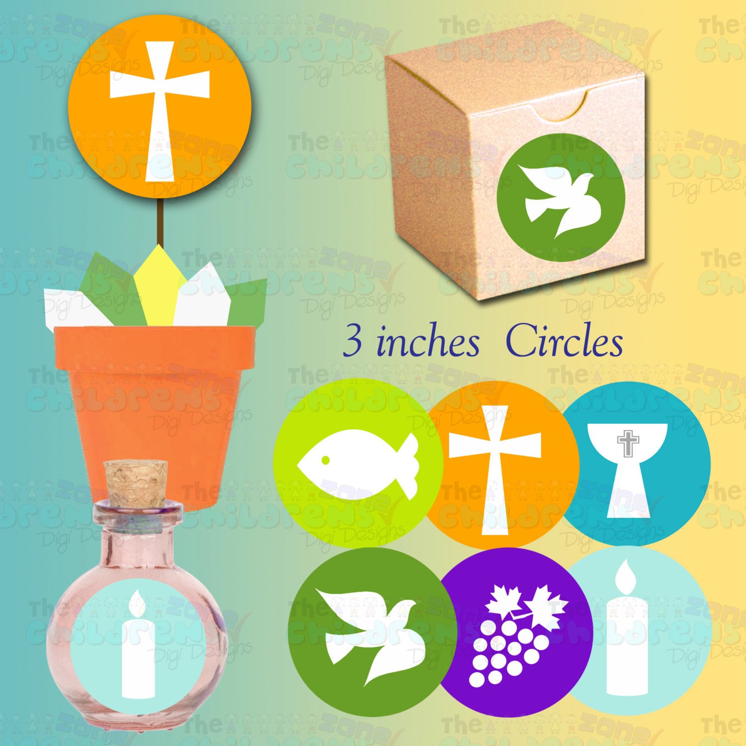 Religious Cupcake Toppersreligious Stickers Cupcake Toppers Etsy