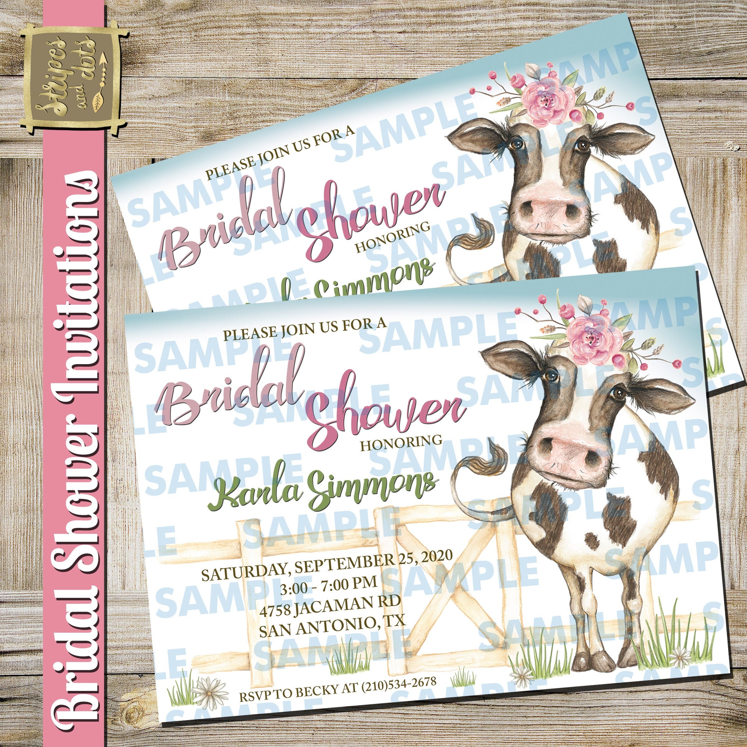 Bridal Shower InvitationCow invitationWestern Etsy