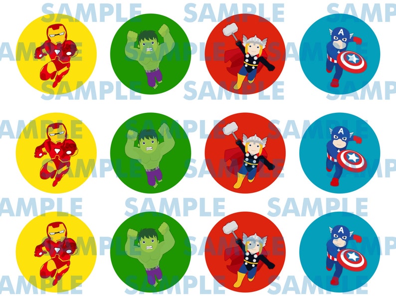 Printable Superheroes Cupcake Topperssuperheroes - Etsy