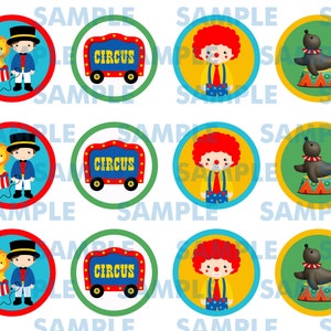 Printable Circus Cupcake Toppers Circus Stickers-circus - Etsy