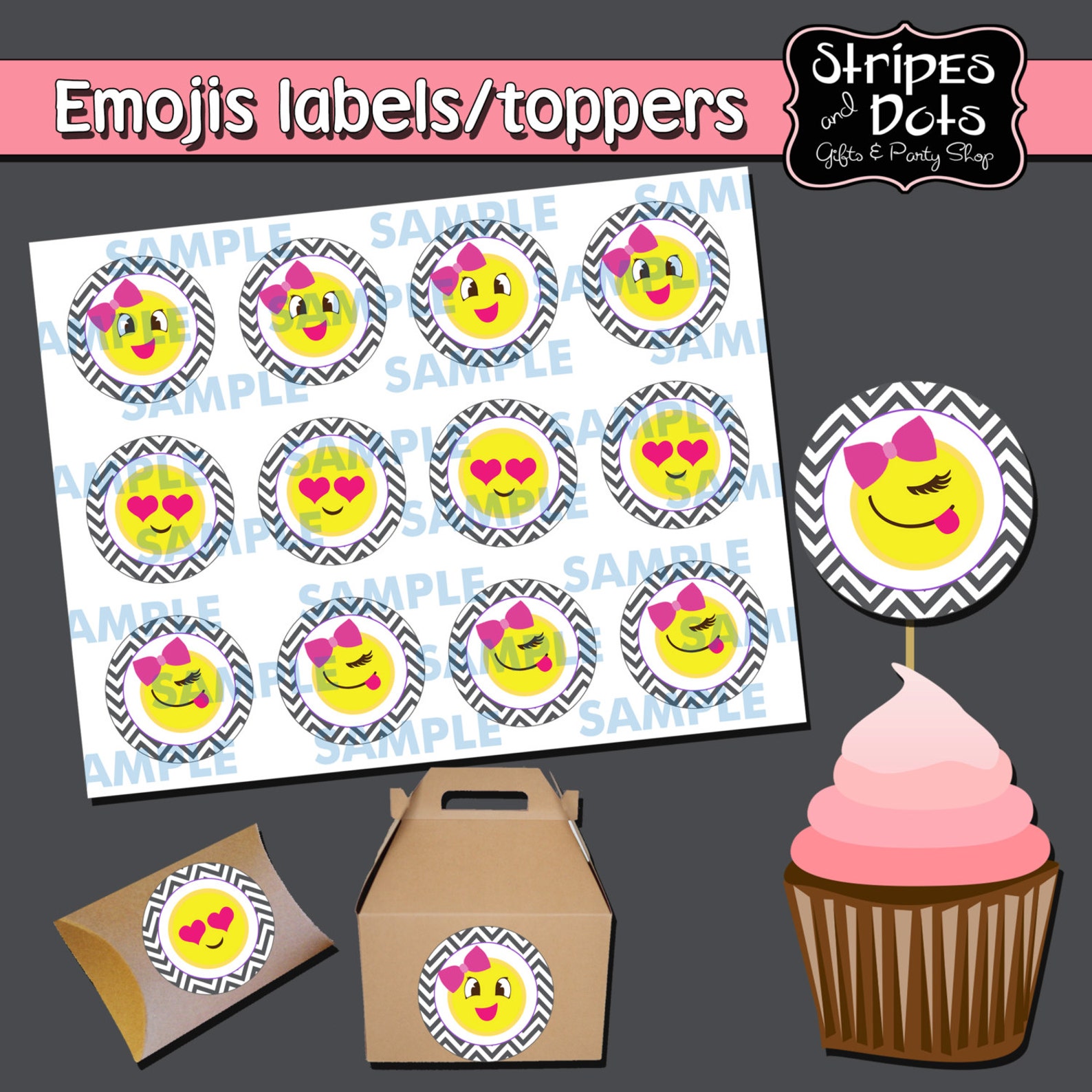 Printable Emojis Cupcake Toppers-emojis Stickers-emojis - Etsy