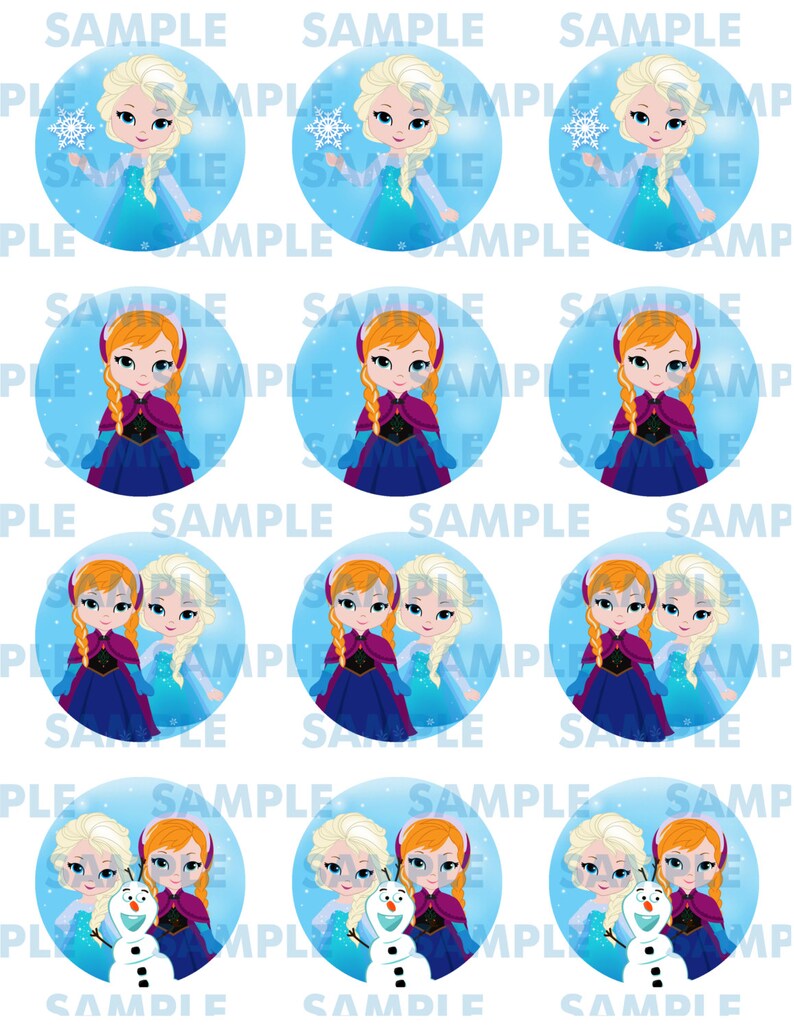 Frozen Cupcake Toppersfrozen Labelsfrozen Stickersfrozen Etsy