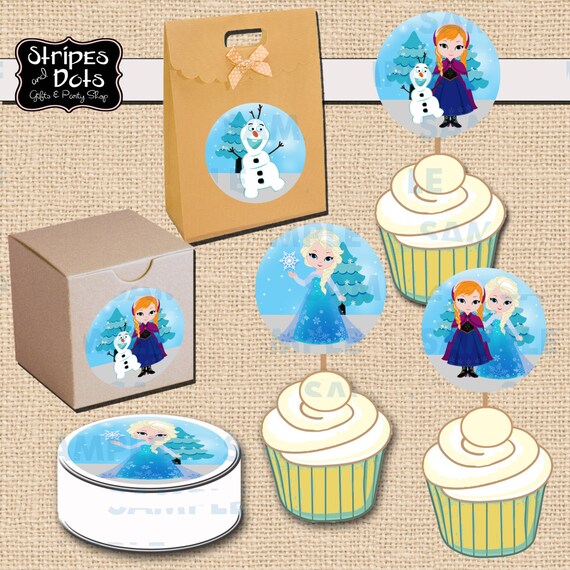 printable frozen cupcake toppers 3 frozen stickers frozen etsy ireland