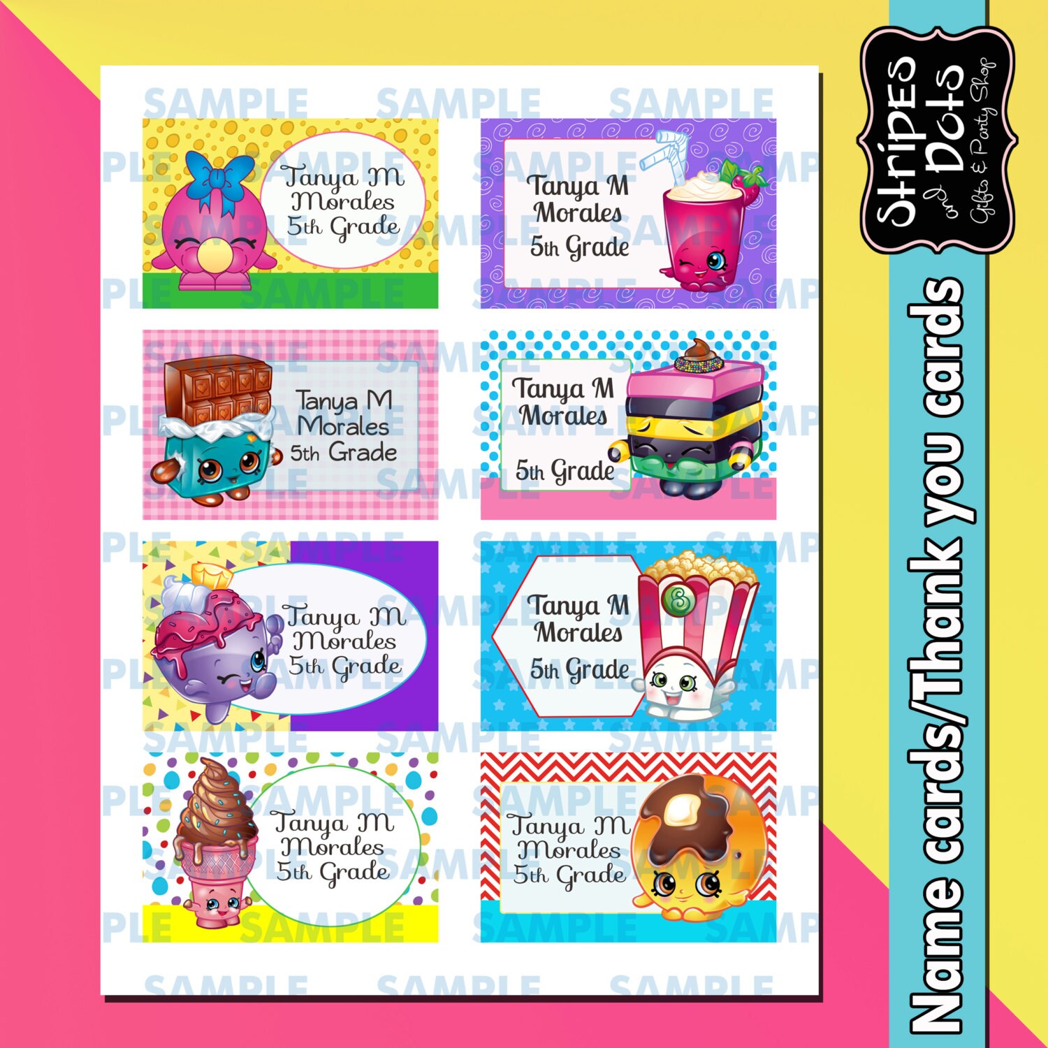 Shopkins Name School Etsy