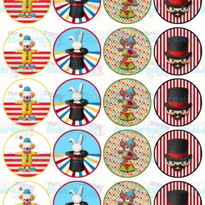 Printable Circus Cupcake Toppers Circus Stickers-circus - Etsy