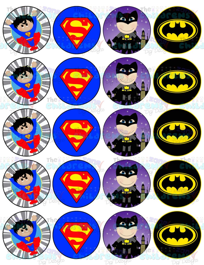 Printable Superhero Cupcake Toppers Superhero | Etsy