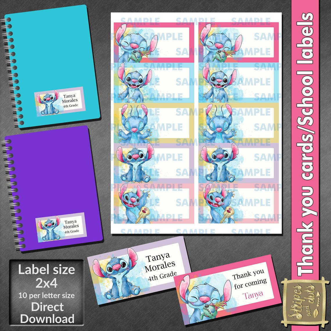 Stitch School Labelsstitch Labelsstitch Partystitch Etsy