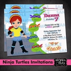 Invitation De Tortues Ninja Tortues Invitation Fete Des Etsy
