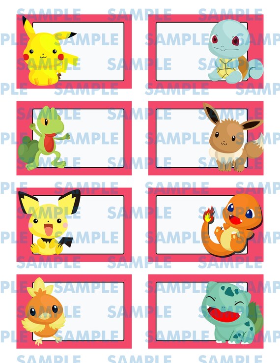 pokemon printable labelspokemon name cardspokemon school etsy australia