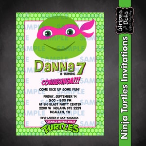 Invitation De Tortues Ninja Tortues Invitation Fete Des Etsy
