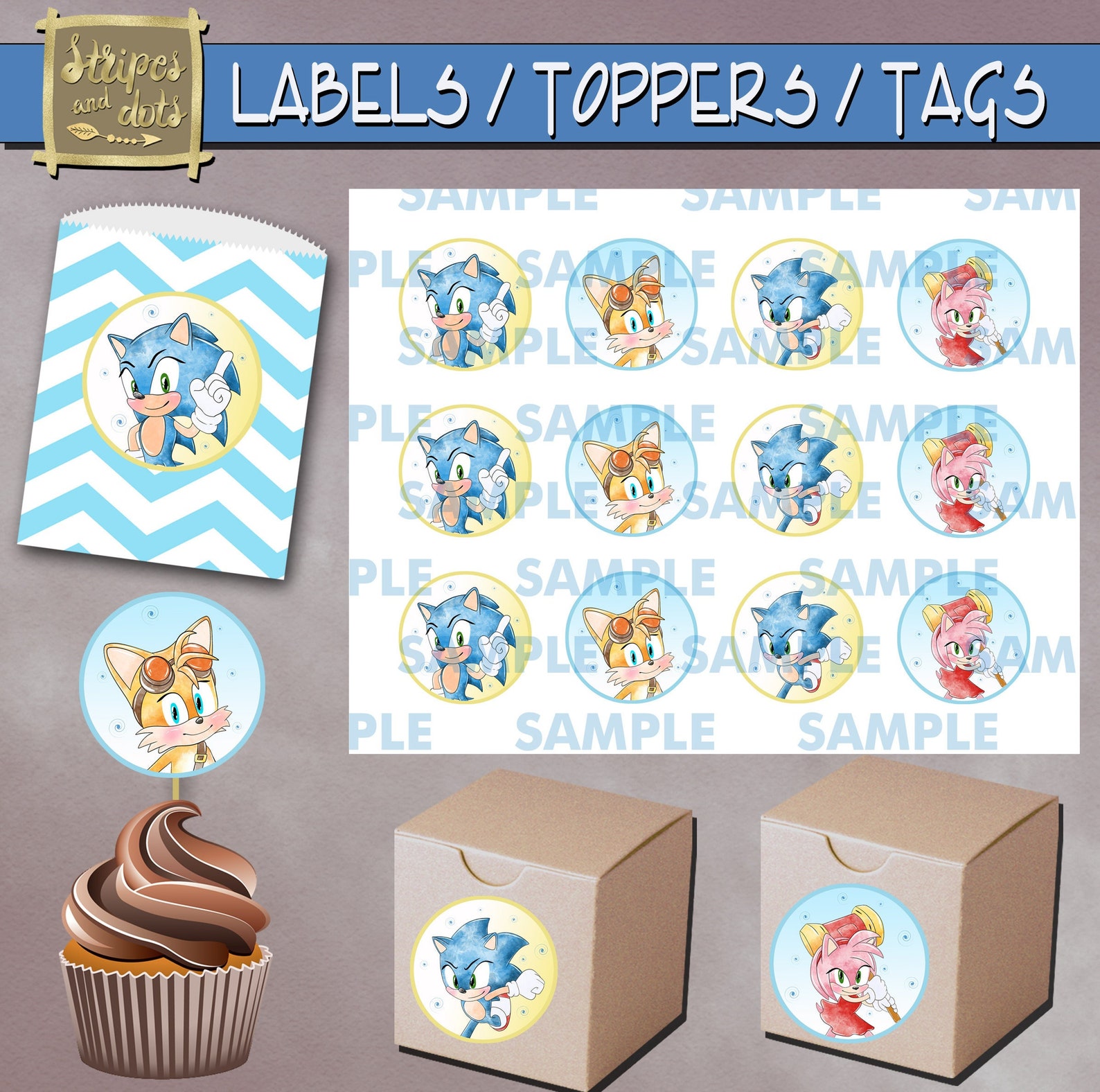 Printable Sonic Cupcake Topperssonic Stickerssonic Cupcake - Etsy