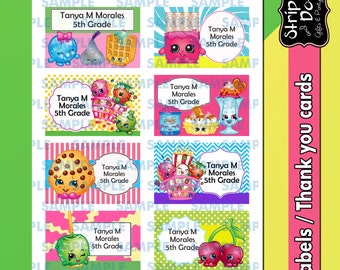 Shopkins Labels | Etsy