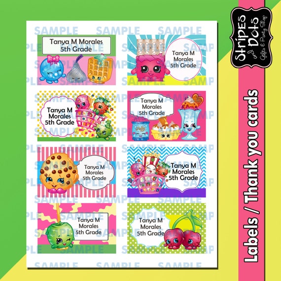 Shopkins thank you labels
