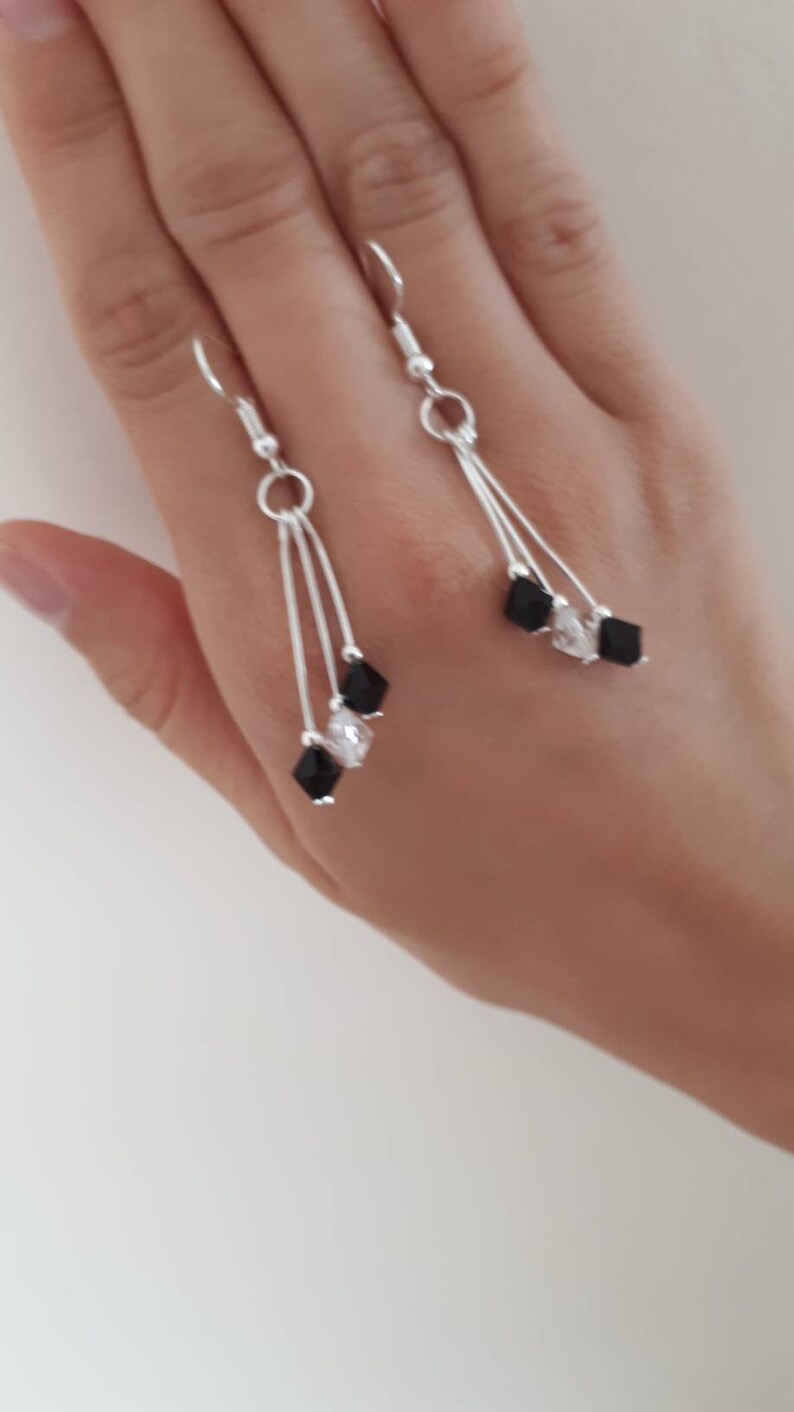 silver plated earrings Creative handmade earrings handmade short earrings gift idea