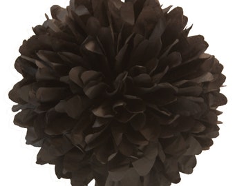 PomPom BLACK | black - handmade in Germany from high quality satinwrap tissue paper - 7 sizes