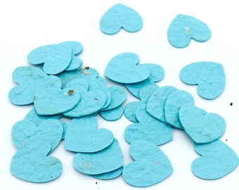 Zaad Confetti Zaadpapier Confetti HART aquamarijn | aquamarijnblauw - duurzaam cadeau idee, gastencadeau bruiloft