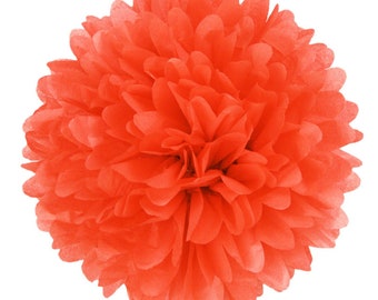 PomPom MANDARIN RED | mandarin red - handmade in Germany from high quality satinwrap tissue paper - 7 sizes