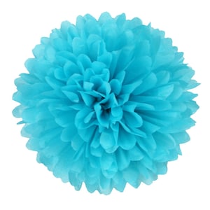 PomPom BRIGHT TURQUOISE | turchese - fatto a mano in Germania da carta velina satinata di alta qualità - 7 formati