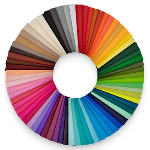 48 feuilles de papier de soie 50 x 75 cm en 70 couleurs