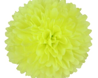 PomPom LIMON | neon yellow - handmade in Germany from high quality satinwrap tissue paper - 7 sizes