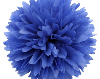 Pompom PARADE BLUE | cobalt blue - handmade in Germany from high-quality satin wrap tissue paper - 7 sizes