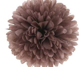 PomPom BROWN | chocolate brown - handmade in Germany from high-quality satinwrap tissue paper - 7 sizes