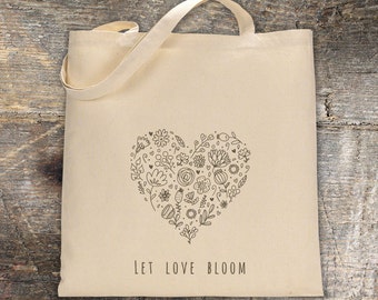 Canvas Tote LET LOVE BLOOM